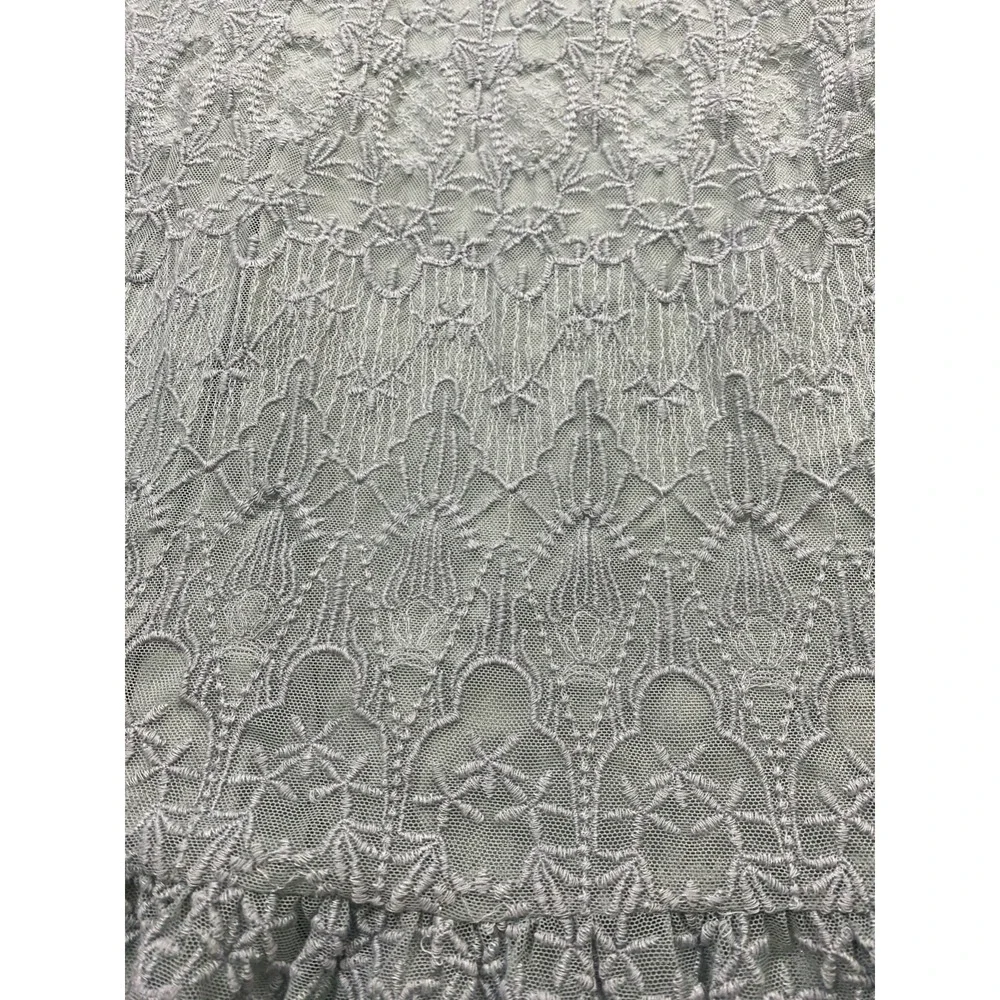 Sundance Windflower Whisper Overlay Embroidered Lace Silver Sage Dress‎ M